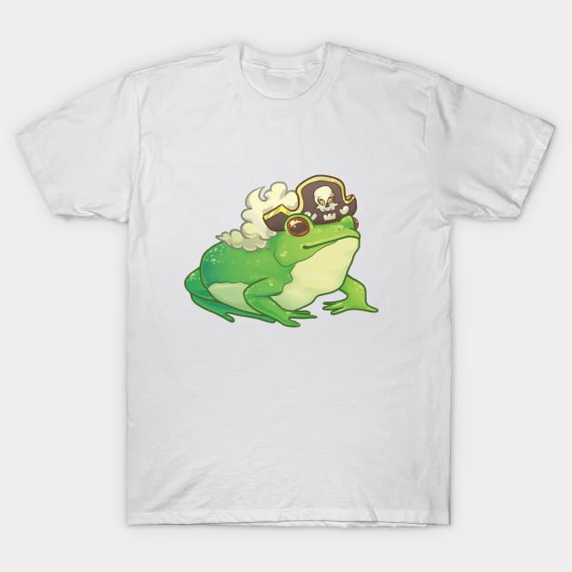 Captain Frogbert - Green frog pirate design T-Shirt by sheehanstudios